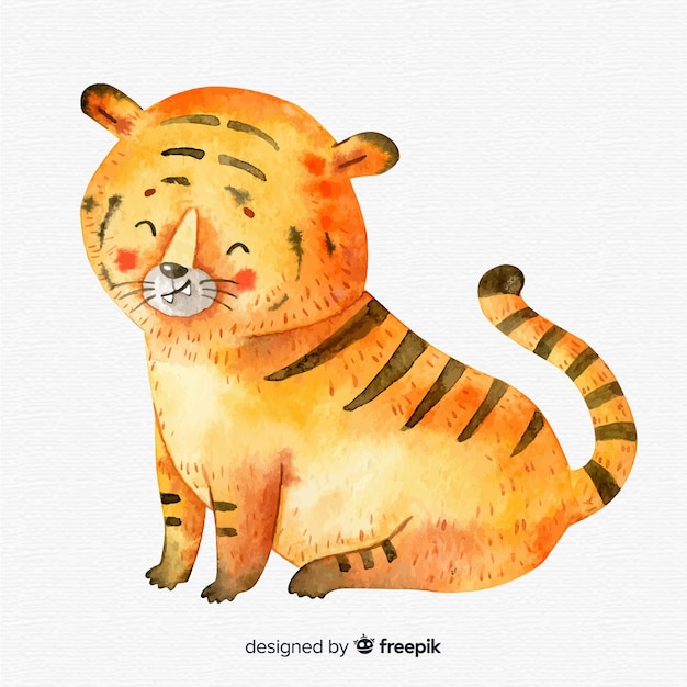 Free vector watercolor tiger