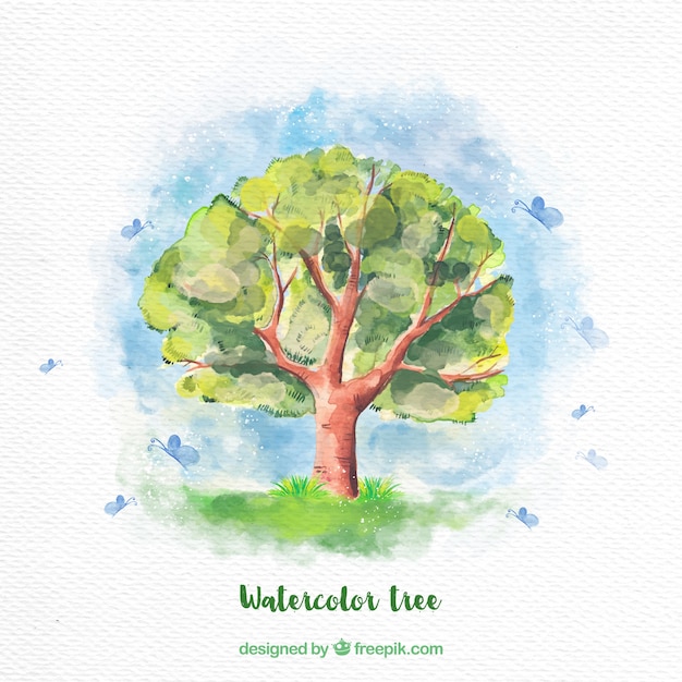 Free Vector watercolor tree background