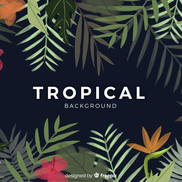 Watercolor tropical background with elegant style