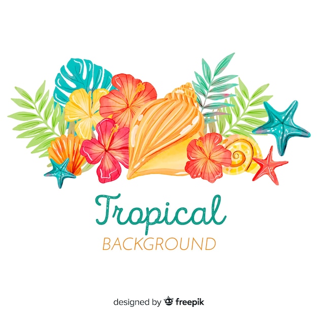 Watercolor tropical background