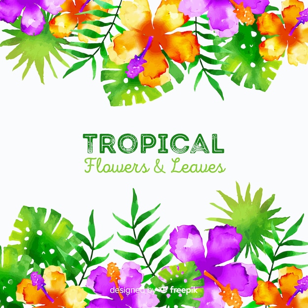 Watercolor tropical background