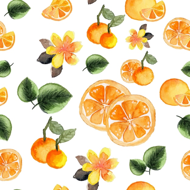 Free Vector watercolor tropical fruit seamless pattern