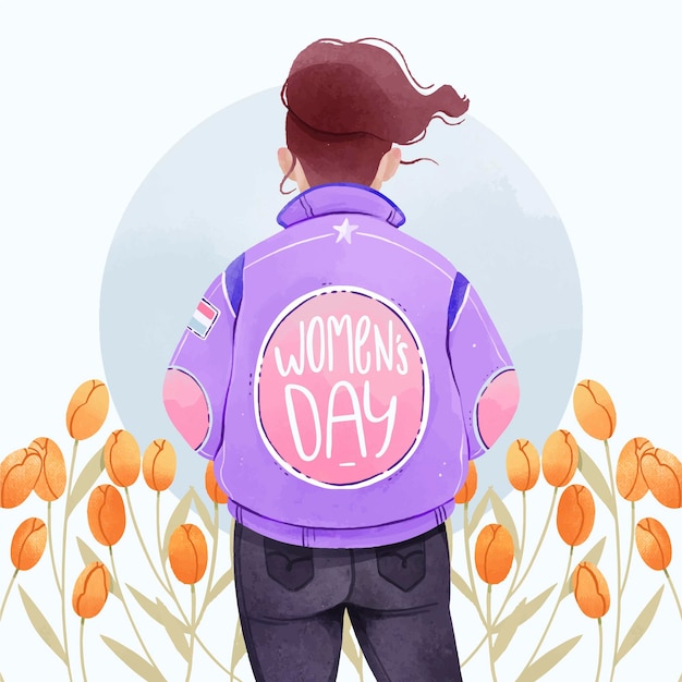 Free Vector watercolor tulips for international women's day