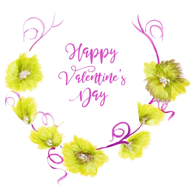 Free Vector watercolor valentine floral background