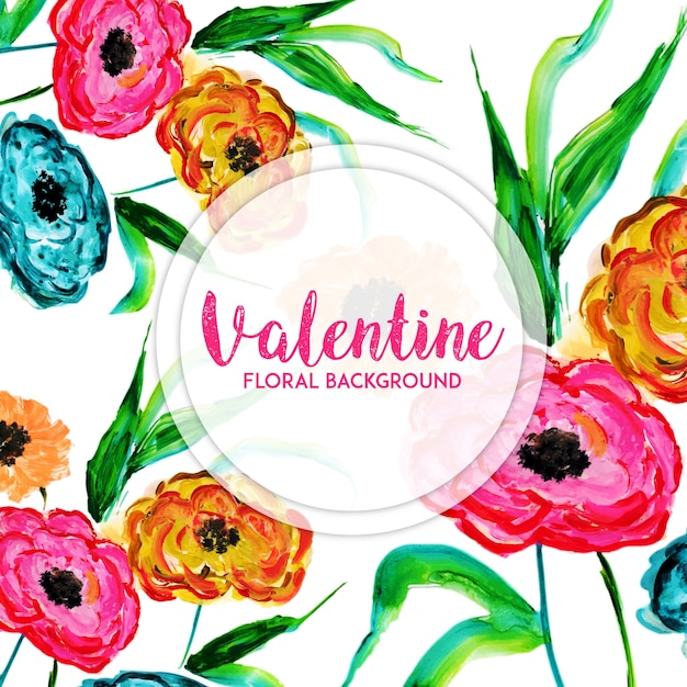 Free Vector watercolor valentine floral background