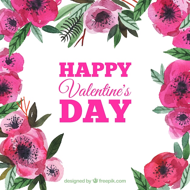 Watercolor valentine's day background 