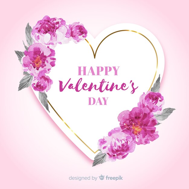 Watercolor valentine's day background 