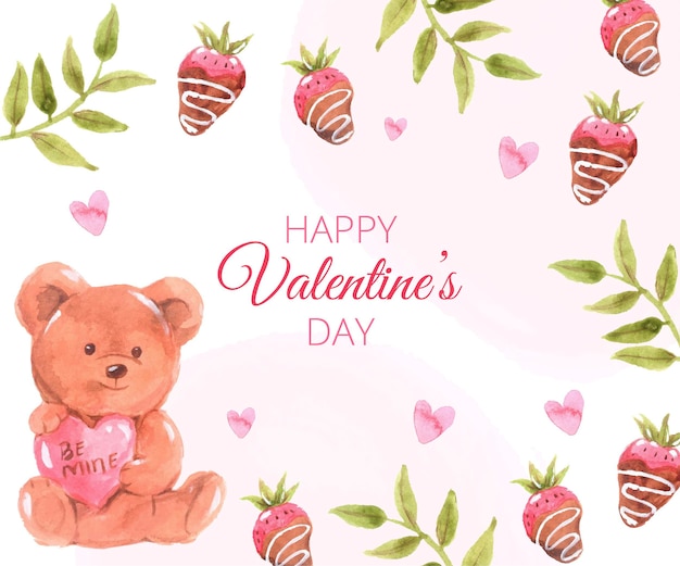 Free vector watercolor valentine's day background