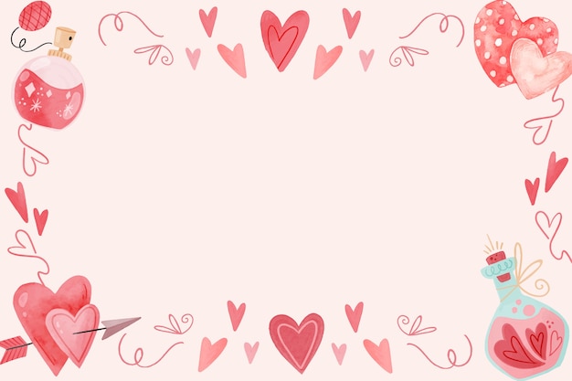 Watercolor valentine's day background