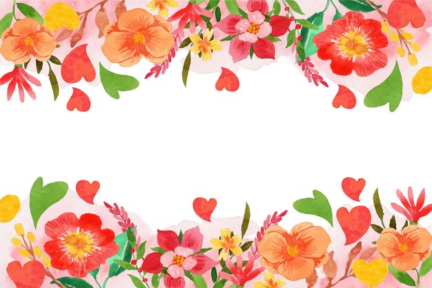 Watercolor valentine's day background