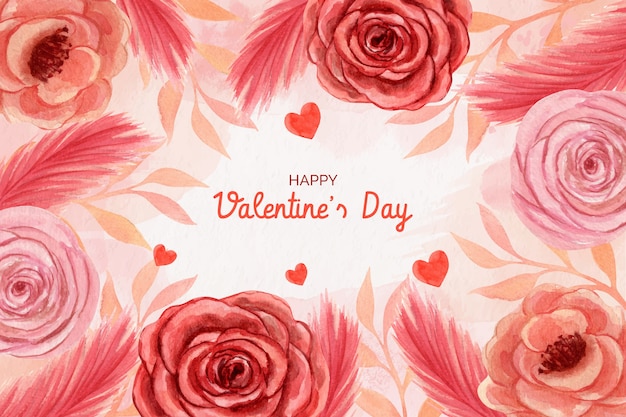 Free Vector watercolor valentine's day background