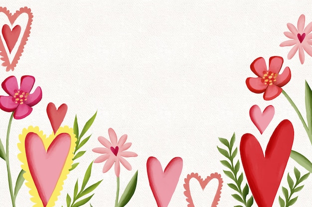 Watercolor valentine's day background