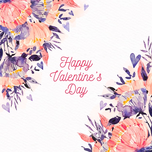 Free Vector watercolor valentine's day background