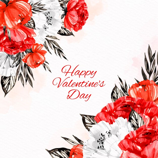 Watercolor valentine's day background