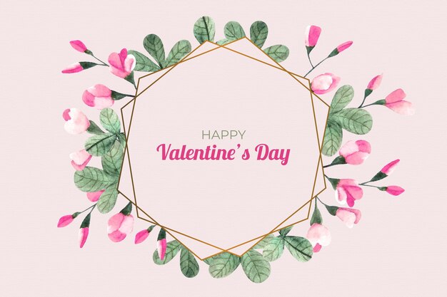 Watercolor valentine's day background