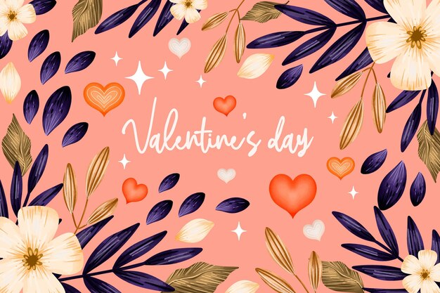 Watercolor valentine's day background