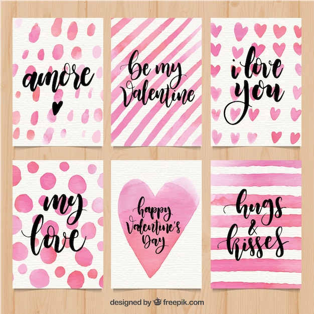 Watercolor valentine's day card template