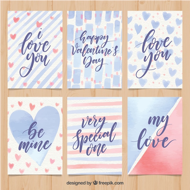 Watercolor valentine's day card template