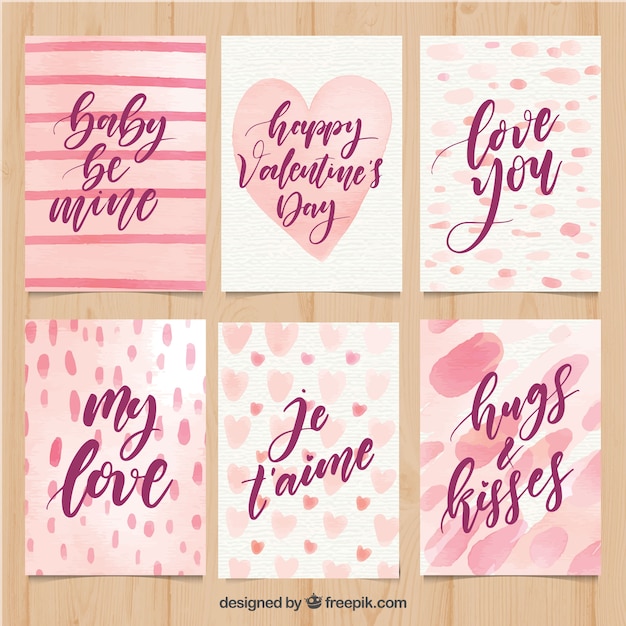 Watercolor valentine's day card template