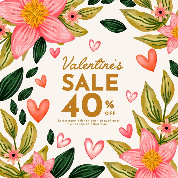 Watercolor valentine's day sale