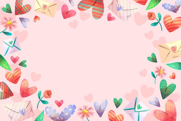 Watercolor valentines day background