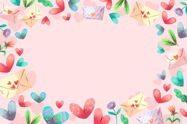 Watercolor valentines day background