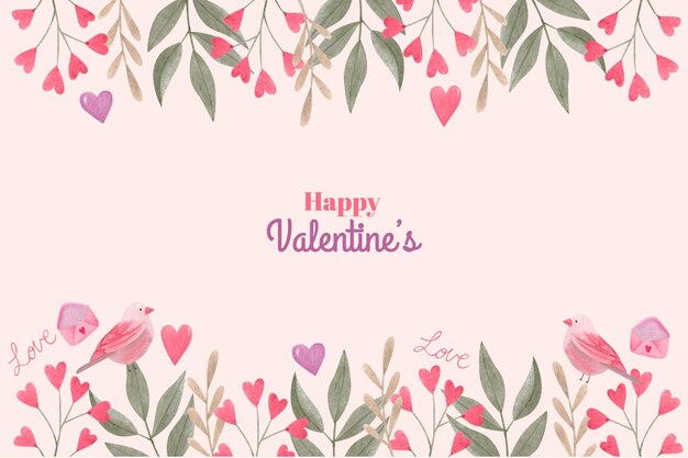 Watercolor valentines day background