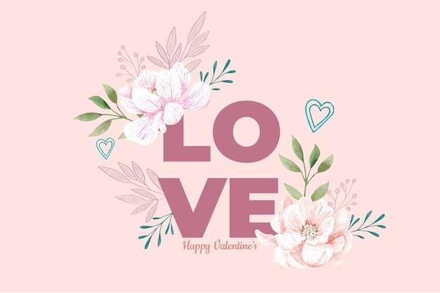 Watercolor valentines day background