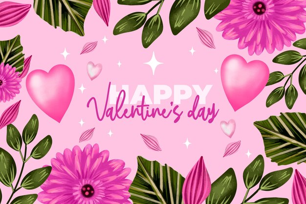 Watercolor valentines day background