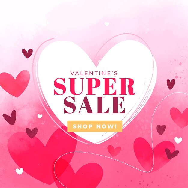 Watercolor valentines day sale