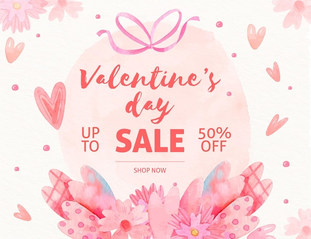 Watercolor valentines day sale