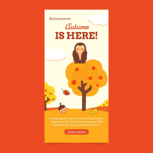 Watercolor vertical banner template for autumn celebration