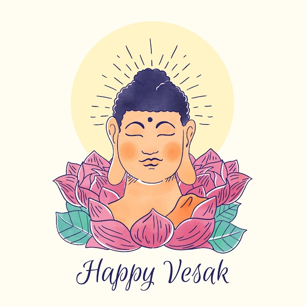 Free Vector watercolor vesak