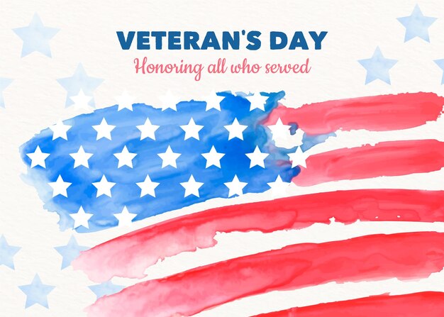 Watercolor veterans day