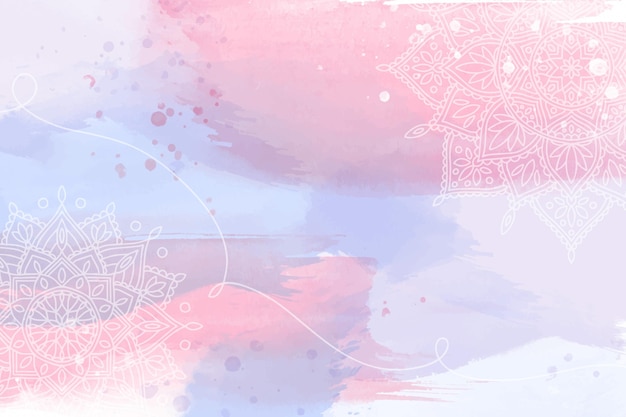 Free Vector watercolor wallpaper with hand-drawn elements