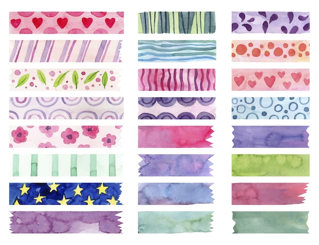 Watercolor washi tape pack