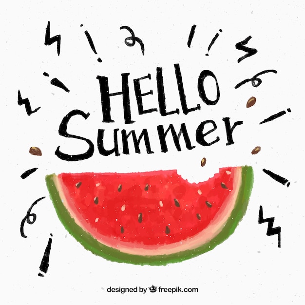 Free Vector watercolor watermelon summer background