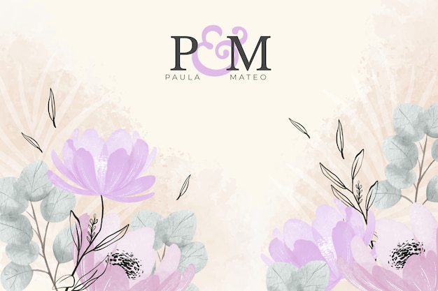 Free Vector watercolor wedding floral photocall