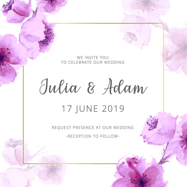 Watercolor Wedding Invitation