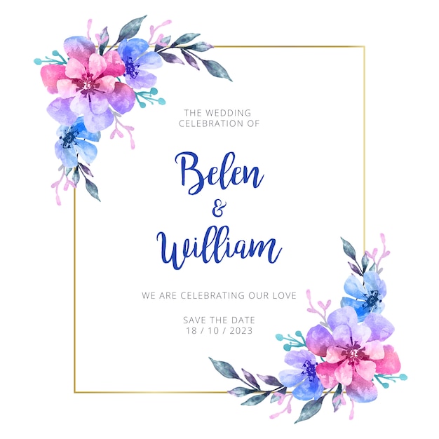 Watercolor Wedding Invitation