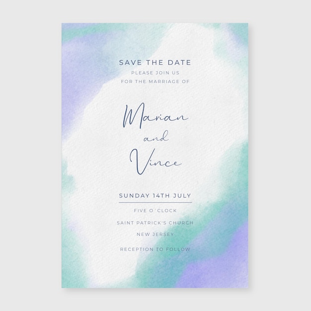 Watercolor wedding invitation