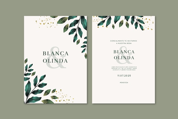 Watercolor wedding invitations in spanish