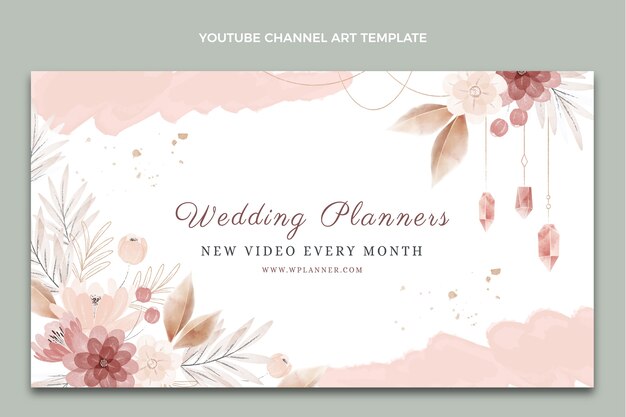 Watercolor wedding planner design template