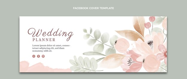 Watercolor wedding planner design template