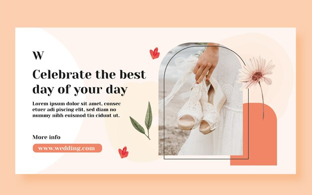 Watercolor wedding planner social media promo template