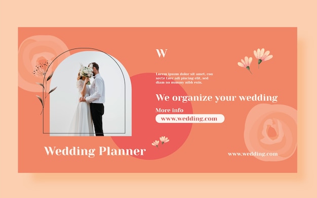 Free Vector watercolor wedding planner social media promo template