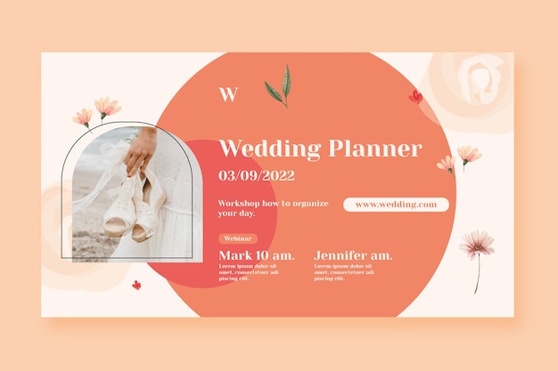 Watercolor wedding planner webinar template