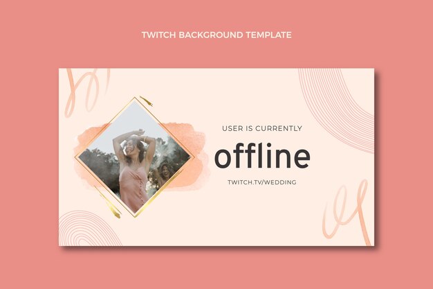 Watercolor wedding twitch background