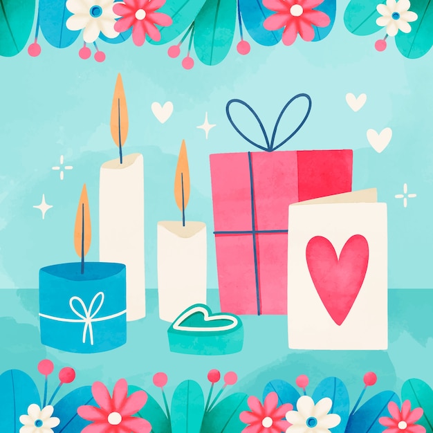 Free Vector watercolor white day illustration