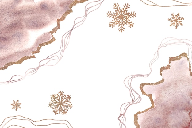 Free Vector watercolor winter background with snowflakes